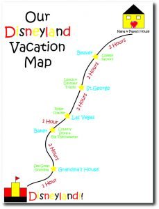 Hand drawn Disneyland Vacation Map - traveling with grandchildren - Adventures in NanaLand