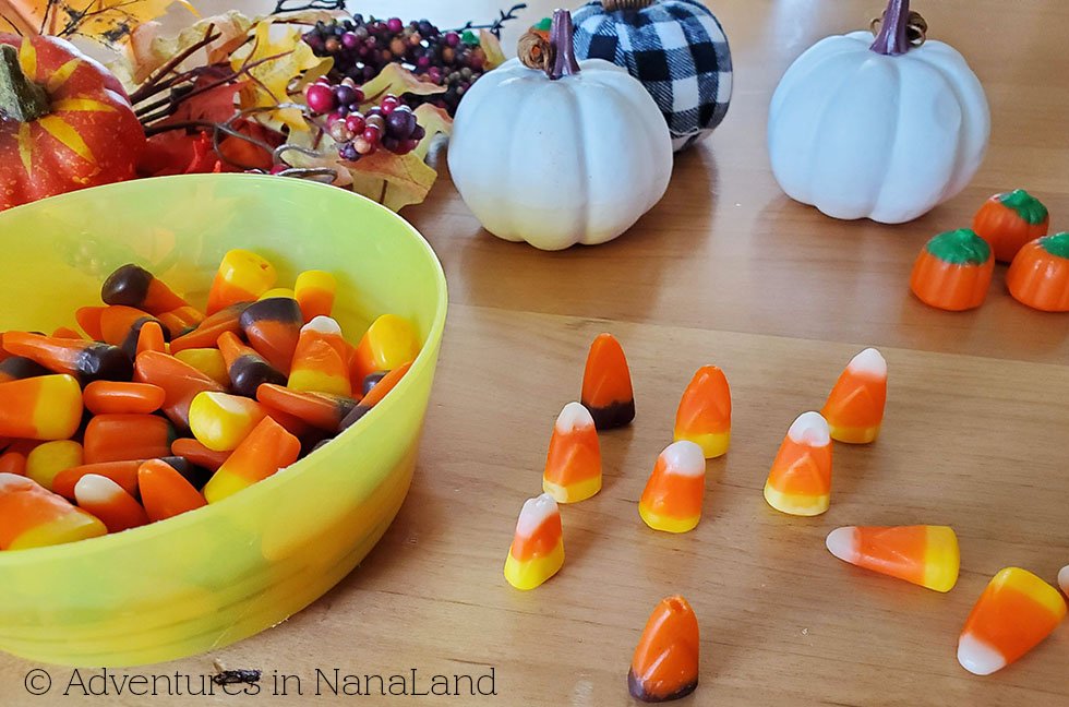 Candy corn Stand Up Game - Fun and Games for Grandkids - Adventures in NanaLand