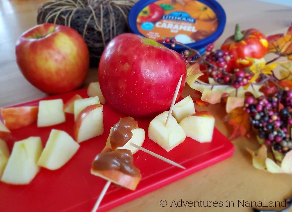 Caramel Apple Dippers - Fall Fun and Games for Grandkids -Adventures in NanaLand